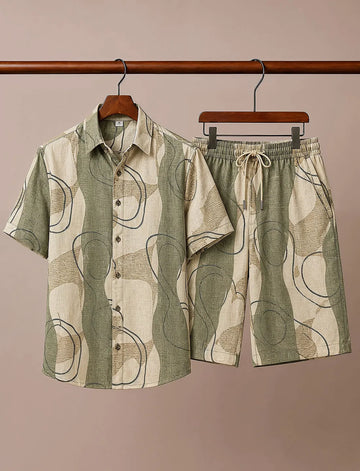 Men’s Earthy Abstract Co-Ord Set
