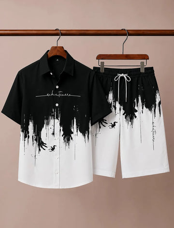 Men’s Black & White Streetwear Co-Ord Set