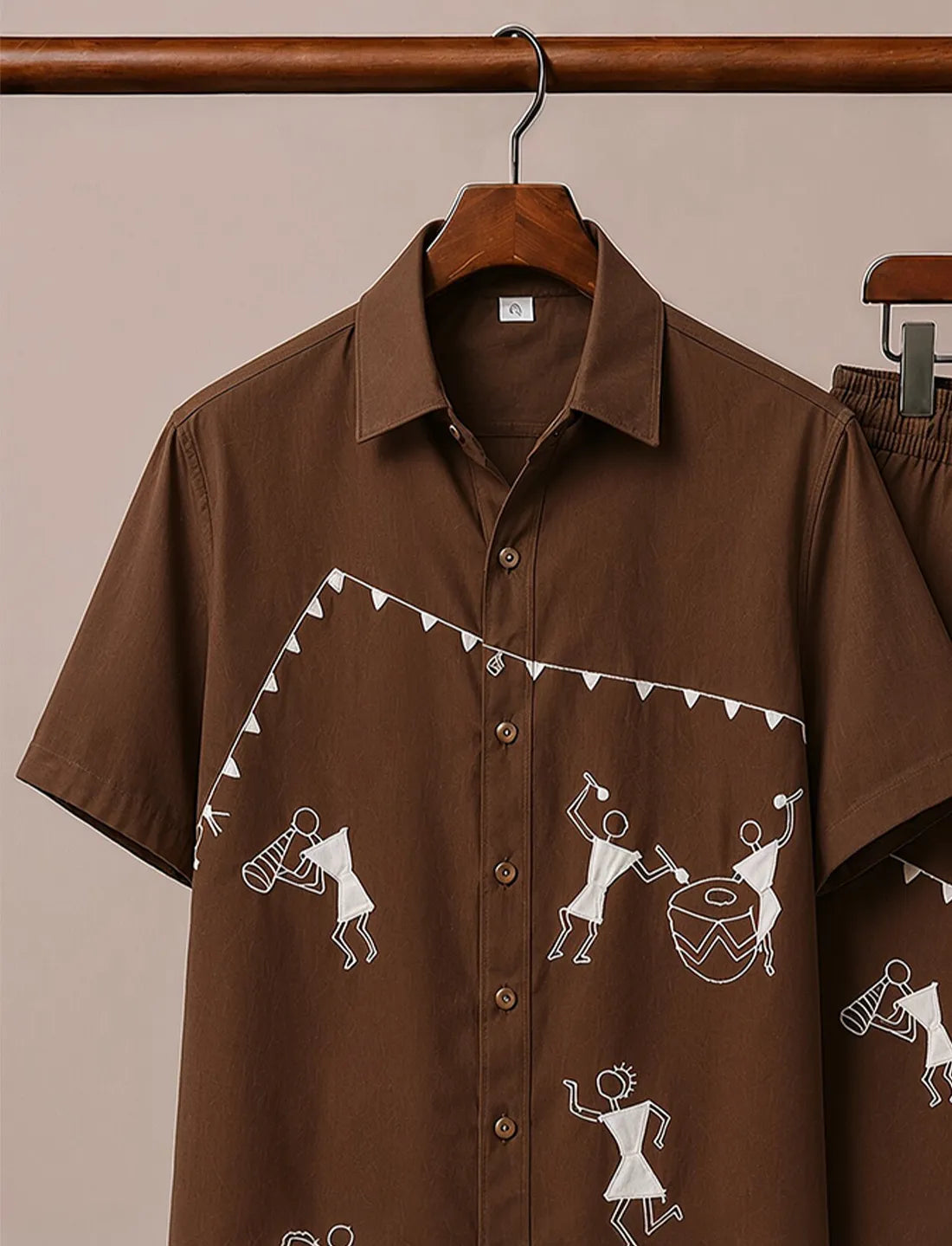 Men’s Cultural Vibes Brown Co-Ord Set