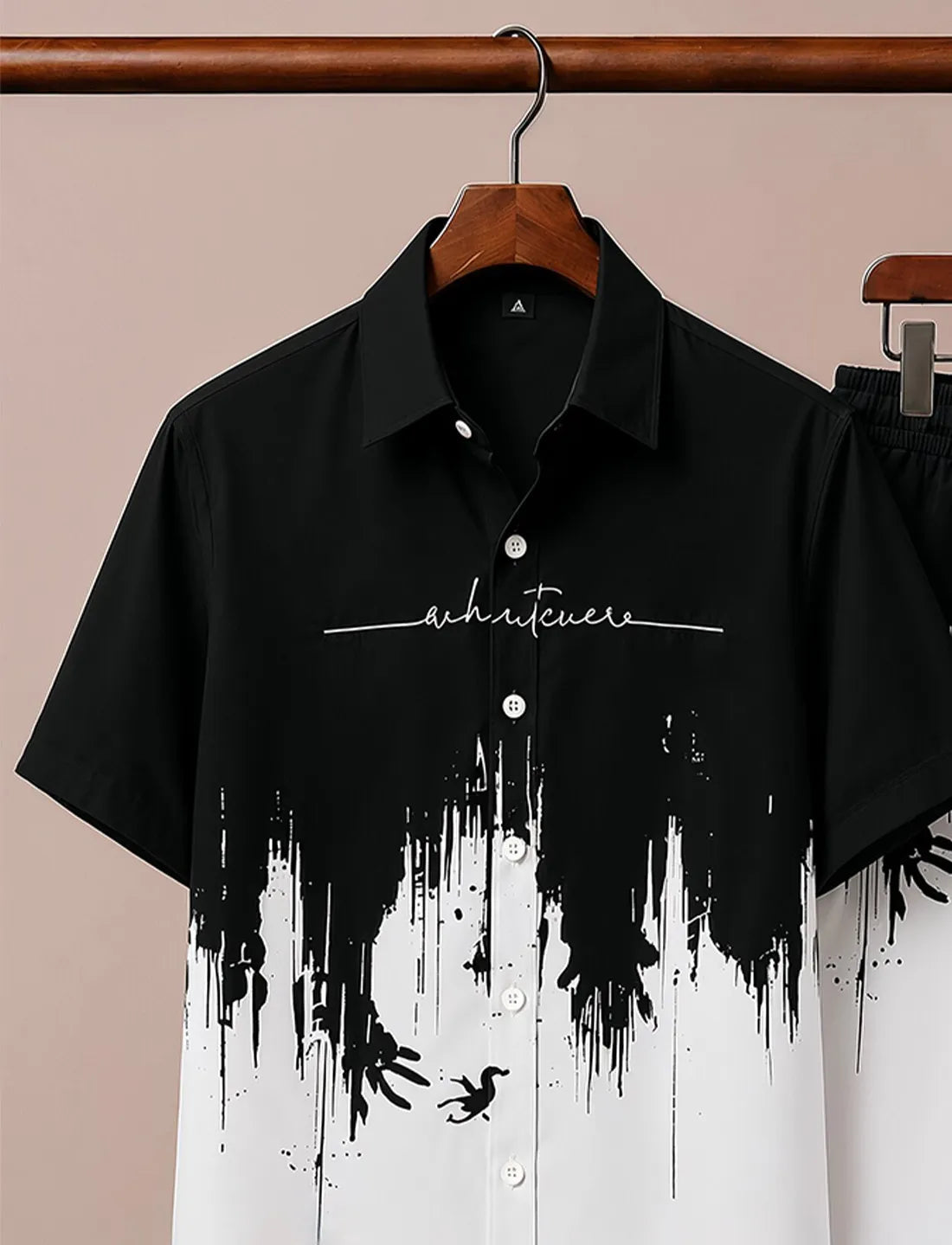 Men’s Black & White Streetwear Co-Ord Set