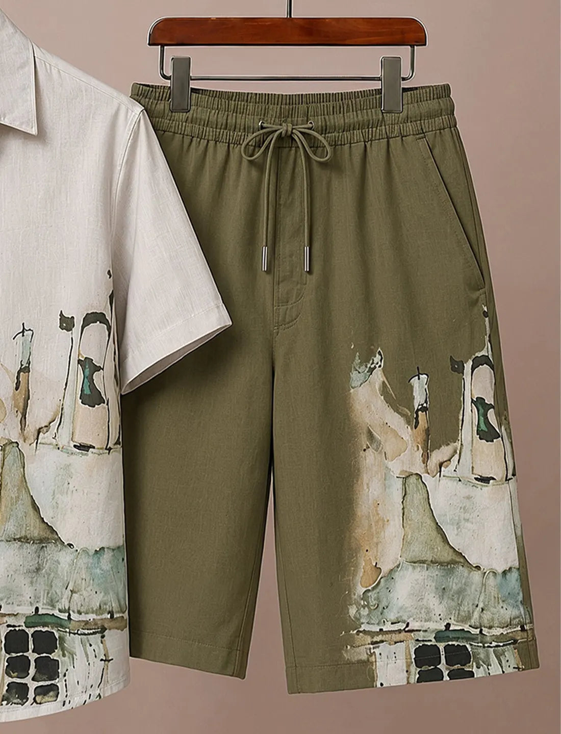 Men’s Premium Watercolor Print Co-Ord Set