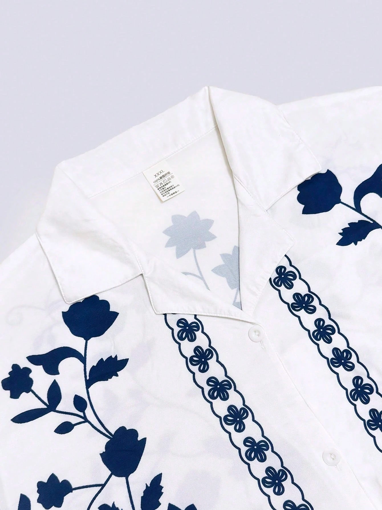 Men’s White & Blue Printed Co-Ord Set