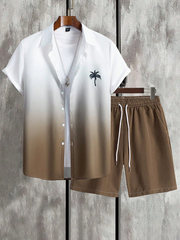 Men’s Premium Brown Gradient Co-Ord Set