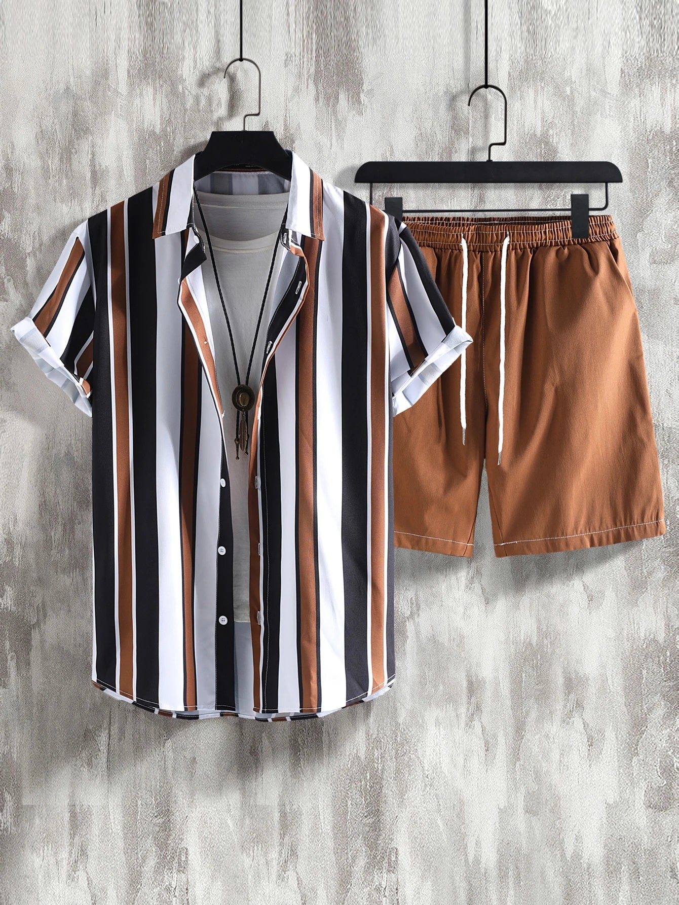 Urban Stripe Brown Co-Ord Set