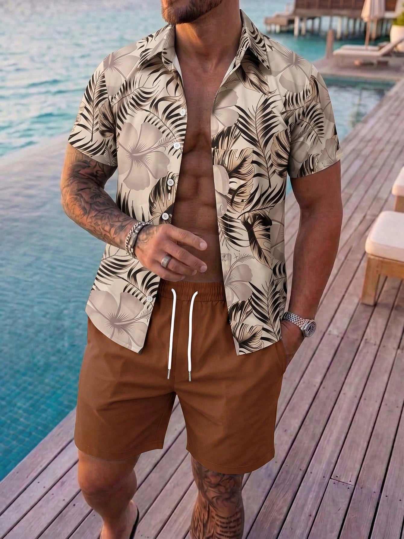 Men’s Stylish Floral Vacation Set