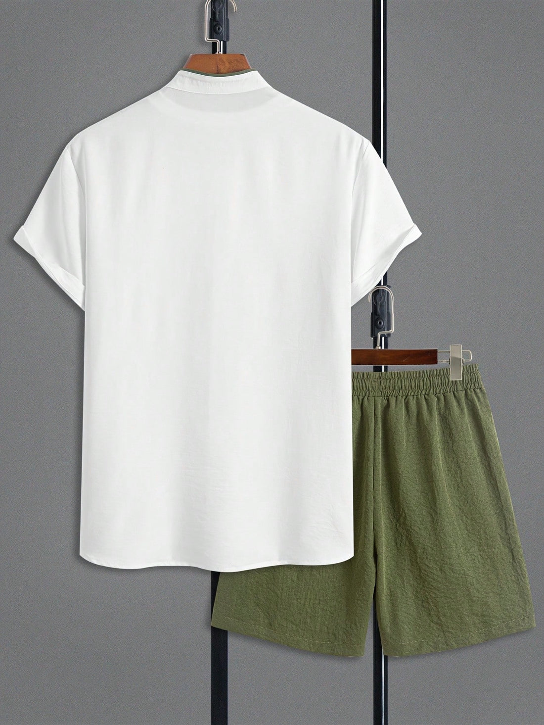 Men’s White & Olive Green Co-Ord Set
