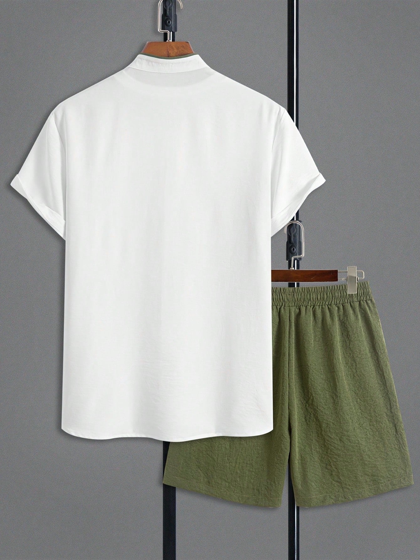 Men’s White & Olive Green Co-Ord Set